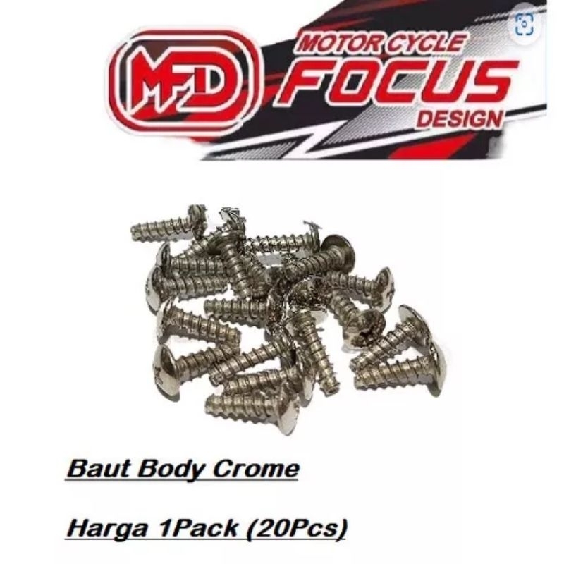 Jual Baut Body Baut Cacing Chrome Honda Isi Pcs Shopee Indonesia