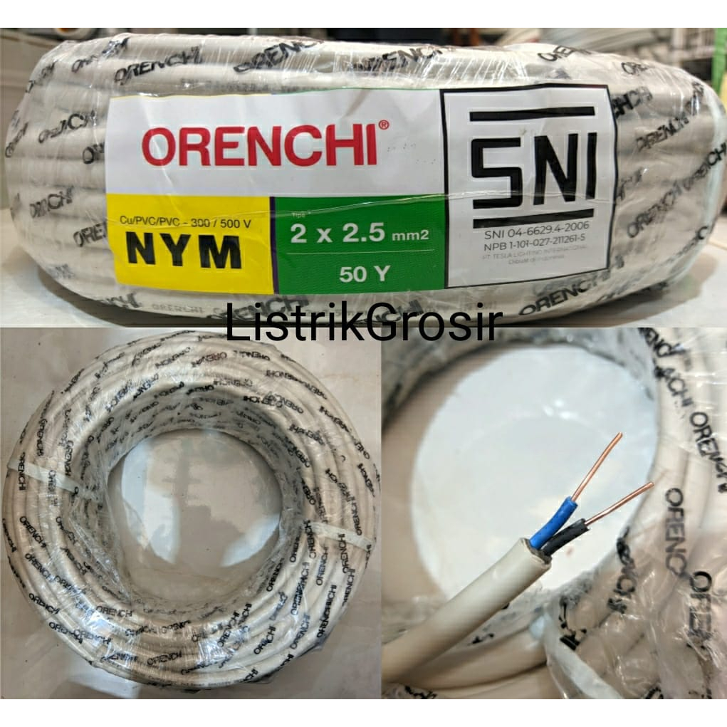 Jual Kabel Listrik Kawat Engkel Full Tembaga Orenchi Nym 2x2 5 2x2 5 Mm