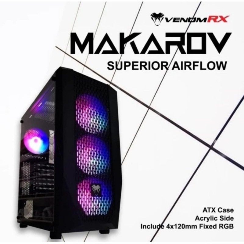 Jual Casing PC Gaming VenomRX Makarov RGB ATX side | Shopee Indonesia