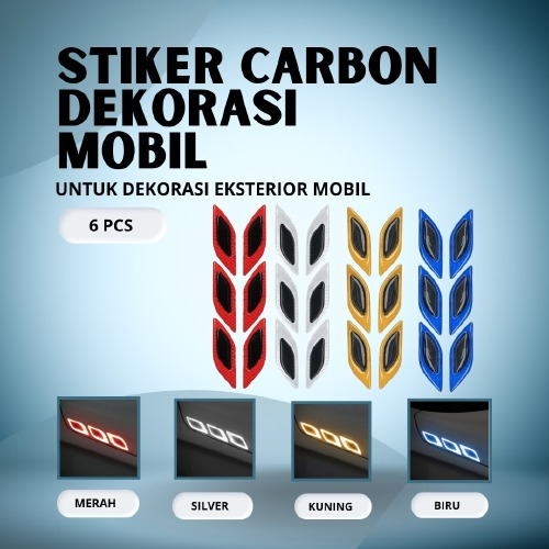 Jual Stiker Carbon Mobil Reflektor Sticker Reflector Body Mobil Kap Fender Panah Sticker