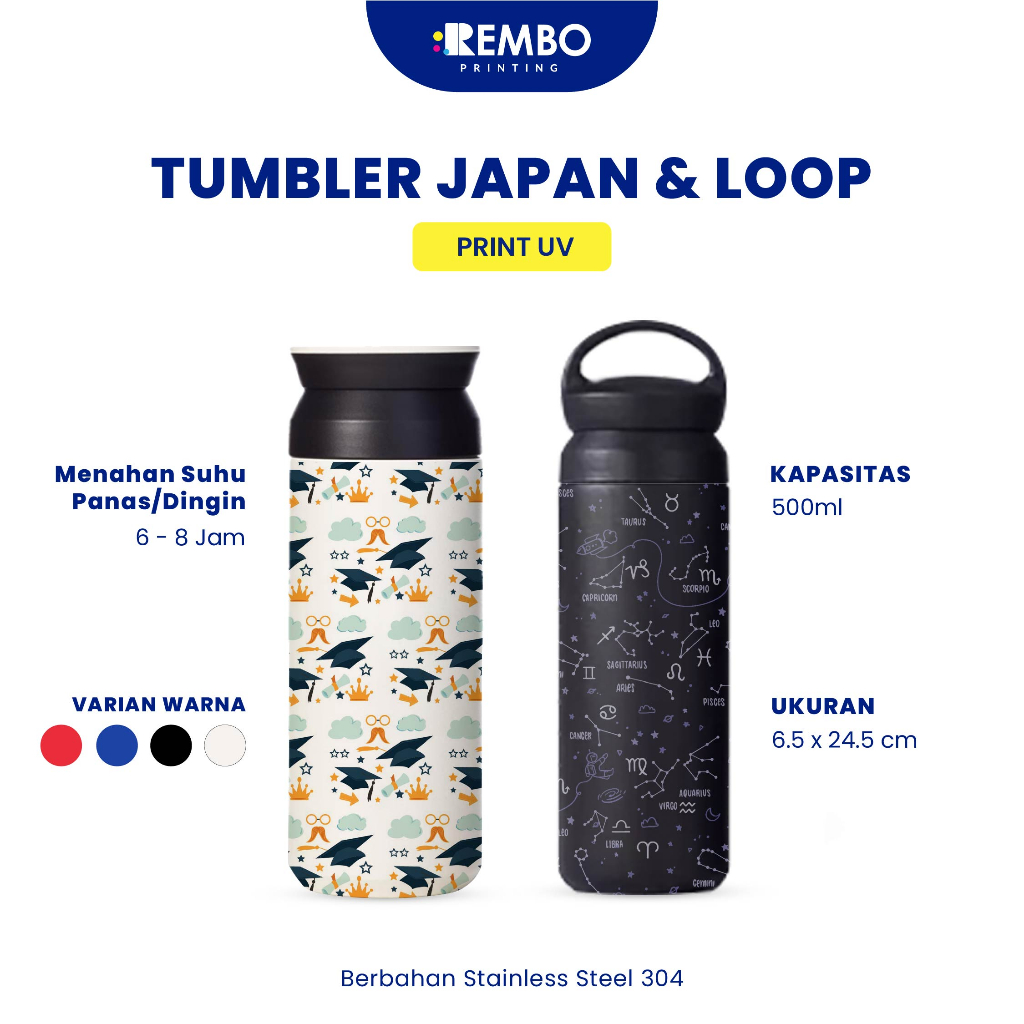 Jual Tumbler Travel Custom Cetak UV/Print UV Nama/Logo/Foto Souvenir ...