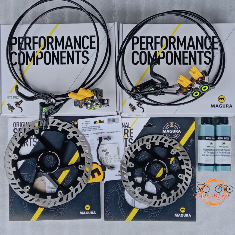 Set Freni Magura MT7 Pro Lega 4 Pistoni | 1000mm/2000mm | MTB | ANTERIORE E POSTERIORE
