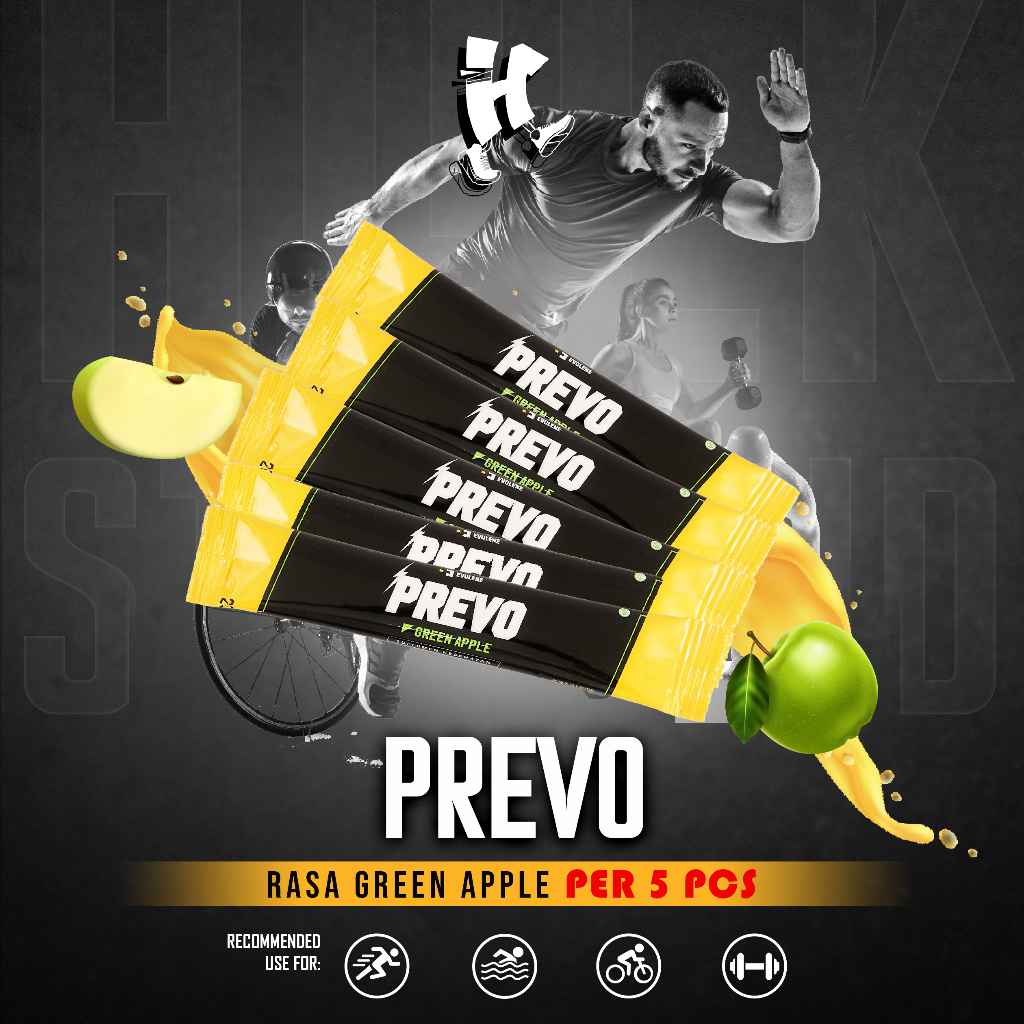 Jual Evolene Prevo Green Apple Energy Drink Minuman Olahraga 5Sachet