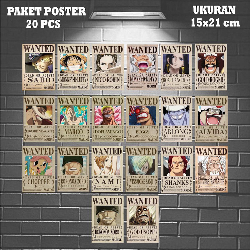 Jual POSTER ONE PIECE BOUNTY ALL CREW NAKAMA ANIME Shopee Indonesia