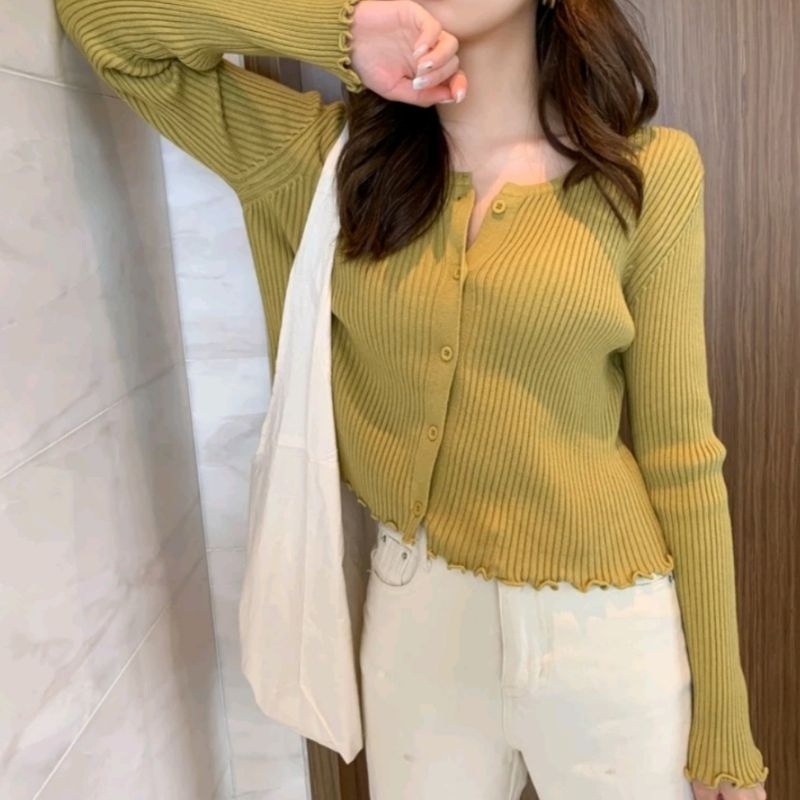 Jual Cardigan Rajut Knit Premium Lengan Panjang/ Cardigan Rib/ Cardigan ...