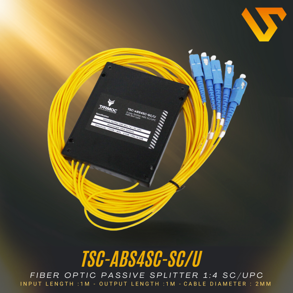 Jual Tarmoc Spliter 1:4 SC/UPC | Fiber Optic ABS PLC Box Splitter 1x4 ...