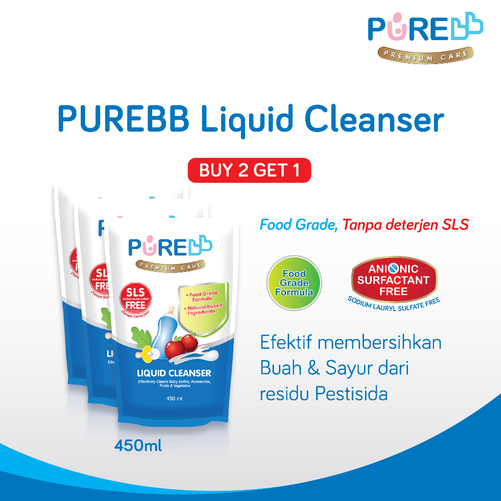 Jual Pure BB Liquid Cleanser 450ml Refill (Buy 2 Get 1) - HARGA YANG ...