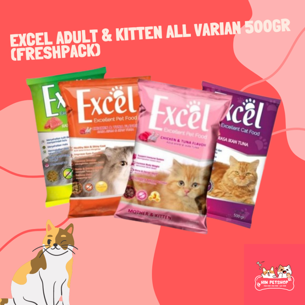 Jual Makanan Kucing - EXCEL ADULT & KITTEN ALL VARIANT 500GR (FRESHPACK ...