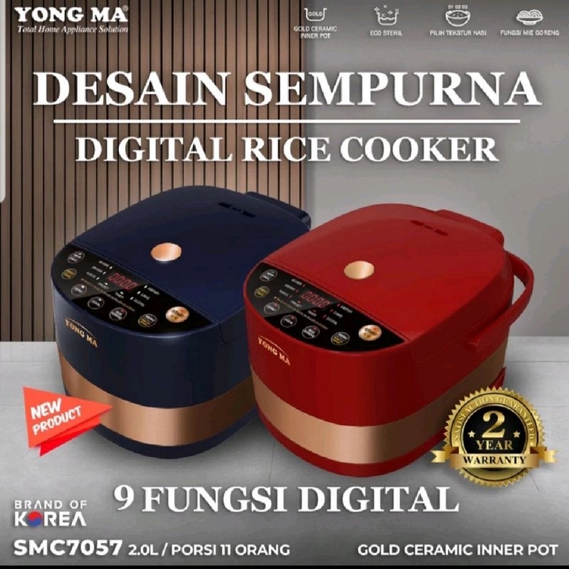 Jual YONGMA SMC7057 RICE COOKER MAGIC COM DIGITAL 2 LT YONG MA SMC