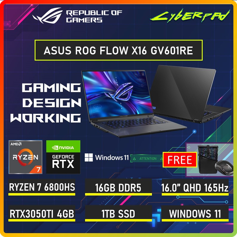 Jual Asus Rog Flow X In Gv Re Rtx Ti Ryzen Hs Gb Tb Ssd Qhd Hz Inch