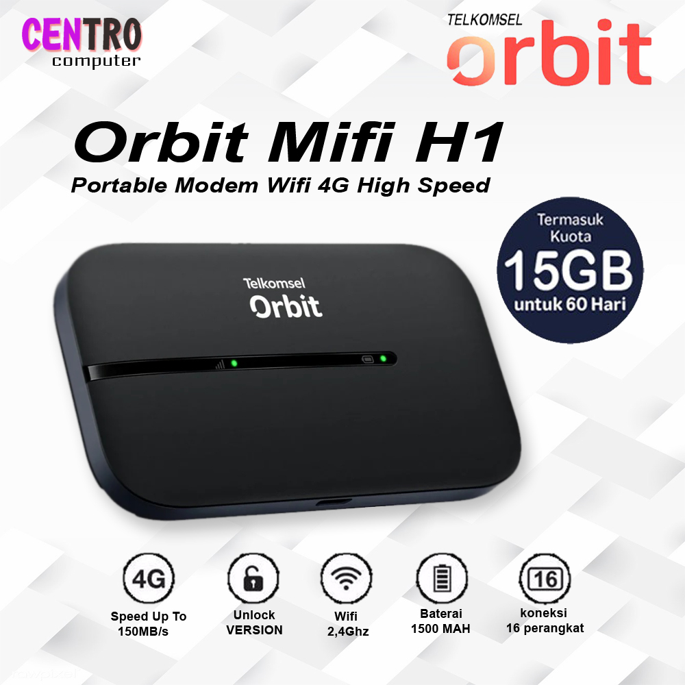 Jual Orbit Mifi H1 E5576 Portable Modem Wifi 4G High Speed | Shopee ...