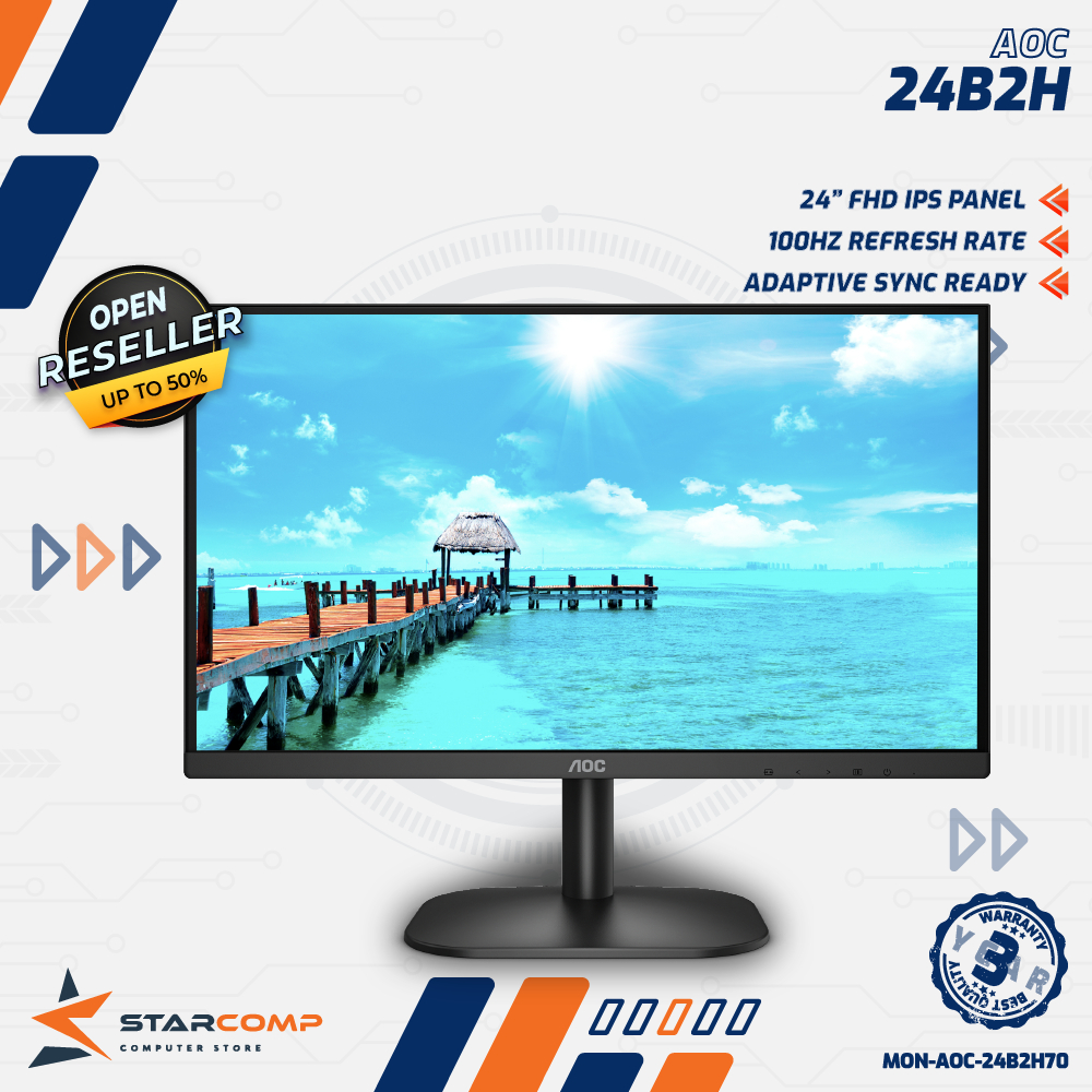 Jual AOC 24B2H2 MONITOR LED 24" IPS 100Hz 4ms sRGB Frameless | Shopee ...