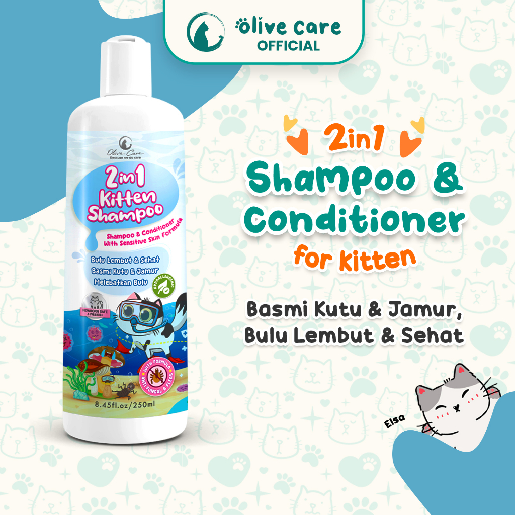 Jual Olive Care Shampo Kucing KITTEN 2in1 SHAMPOO & CONDITIONER untuk