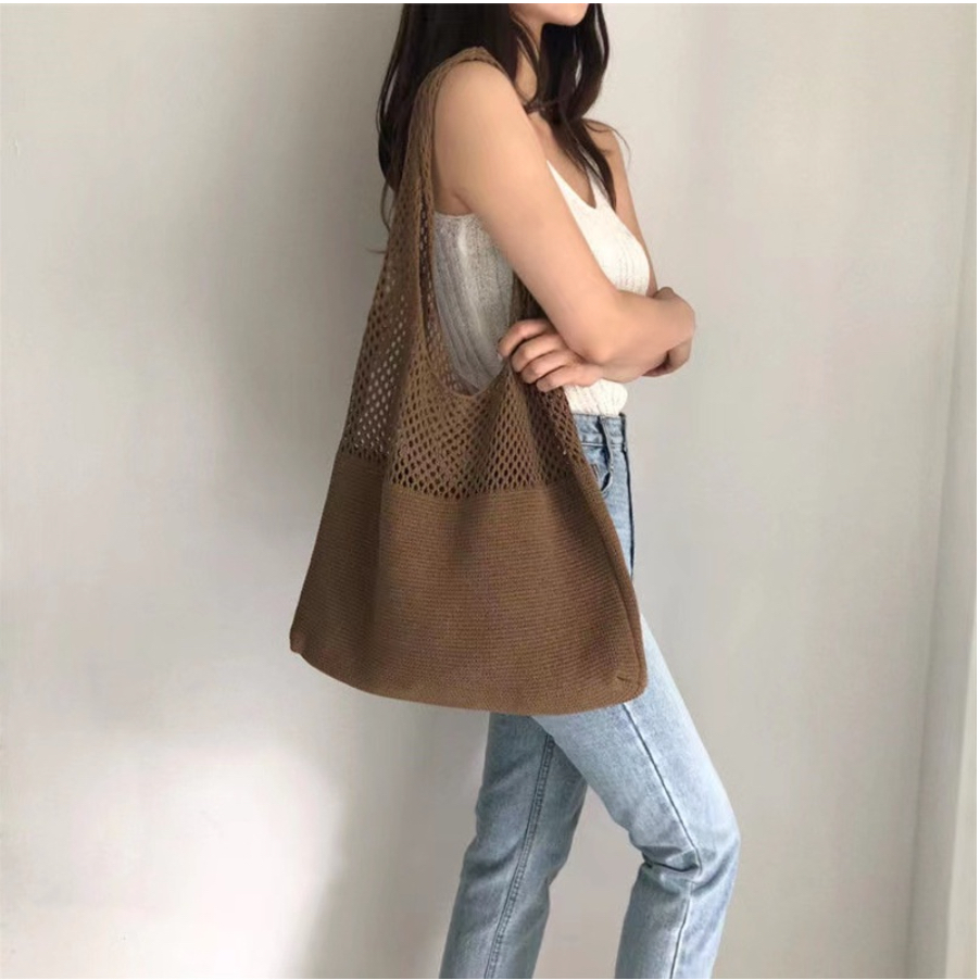 Jual TAS RAJUT WANITA KOREA / PREMIUM TAS RAJUT BESAR / MAXI KNITTED