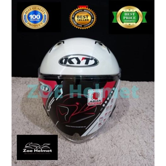 Jual HELM HALF FACE KYT NFJ PLAIN WHITE Shopee Indonesia