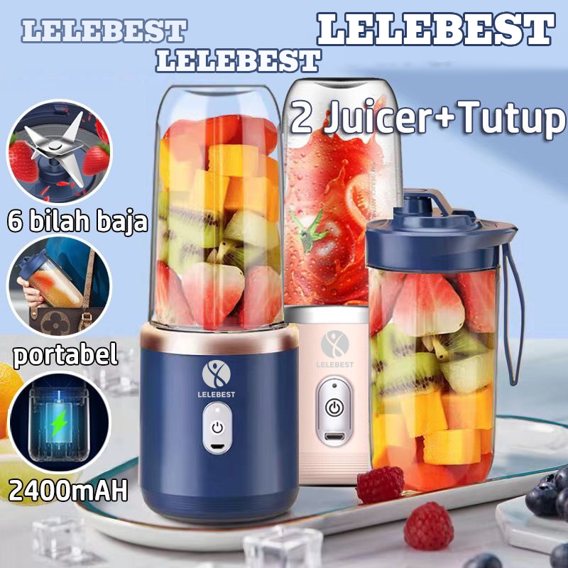 Jual Blender LELEBEST Portable Mini Juice Blender 6 Pisau Juicer