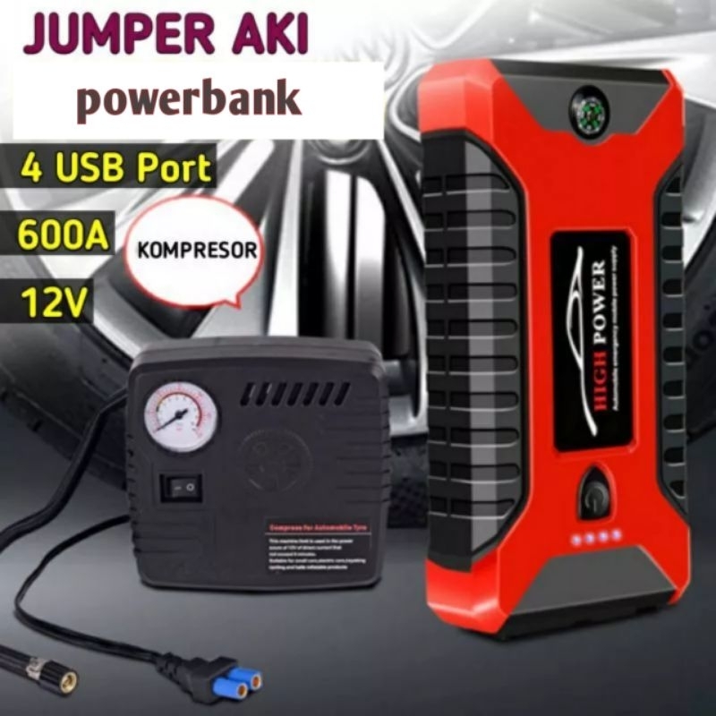 Jual Power Bank Jumper Aki Mobil 20000mAh Dan Compresor Portable Car