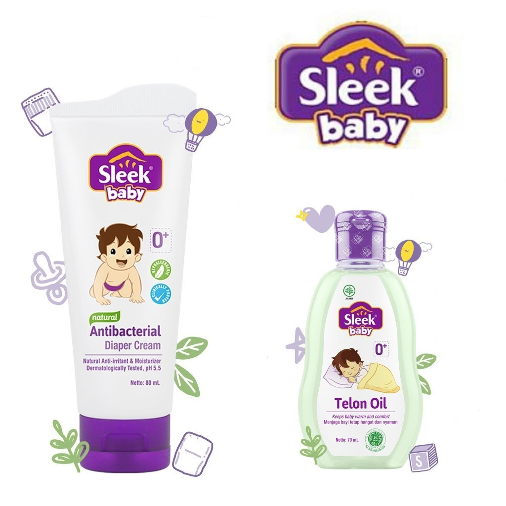 Jual SLEEK BABY Natural Antibacterial Diaper Cream & SLEEK BABY Telon Oil Shopee Indonesia