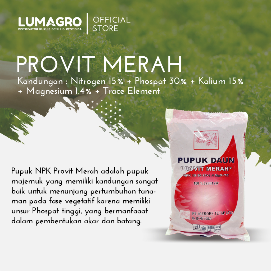 Jual Pupuk NPK Provit Merah 500gr Pertumbuhan Akar Pada Tanaman ...