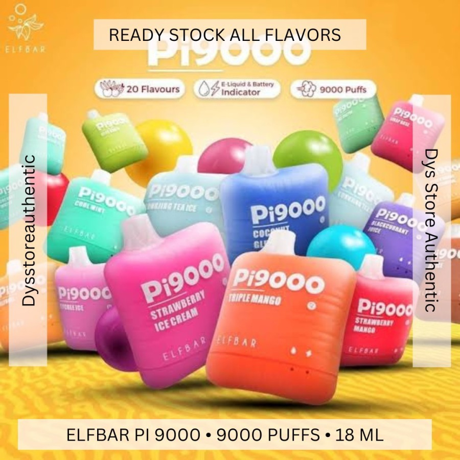 Jual ELF BAR ELFBAR PI9000 8000 7000 Disposable Vape Pod E-Cigarette ...