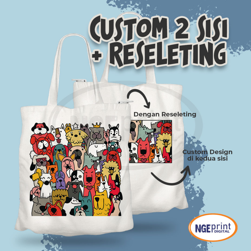 Jual [custom] Totebag Custom Totebag Kanvas Aesthetic Totebag