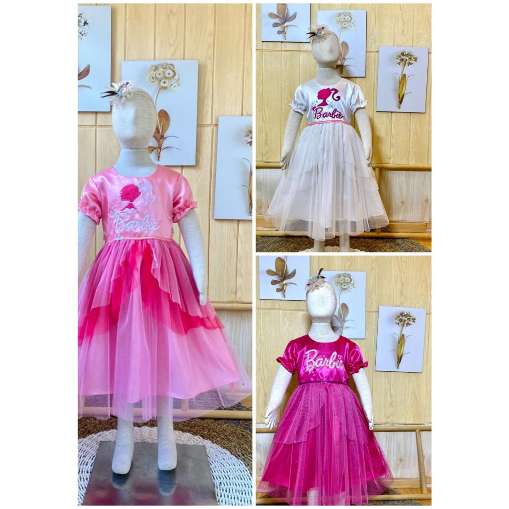 Jual Dress Kepala Barbie Viral Kekinian Anak Usia 3 - 8 Tahun / Gaun ...