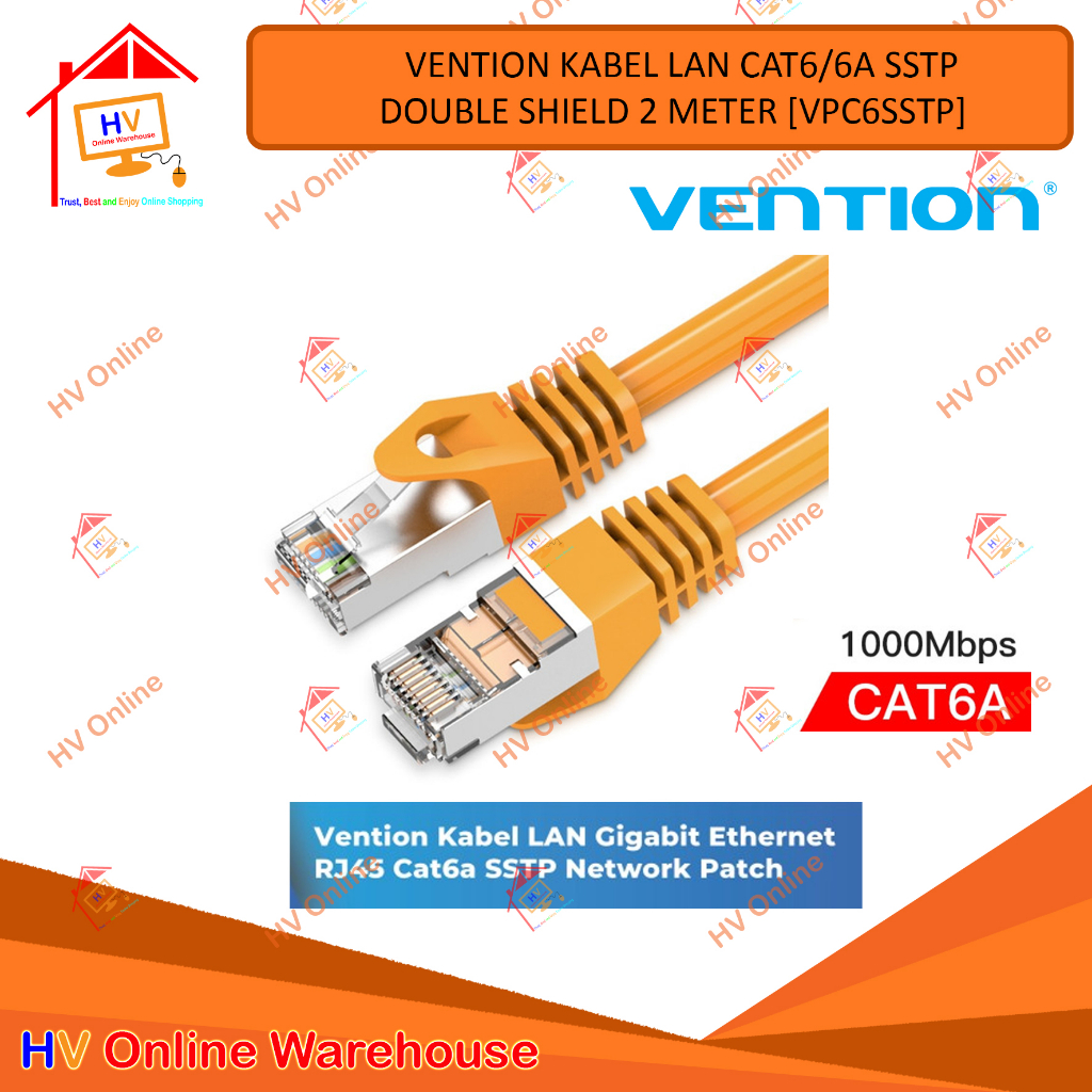 Jual Vention Kabel LAN RJ45 Cat.6/6a SSTP Double-Shielded 2M [VPC6SSTP ...