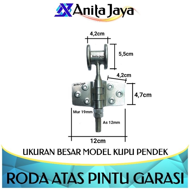 Jual Roda Atas Besar Kupu Pendek Engsel Pintu Garasi Lokal Bukan Wina