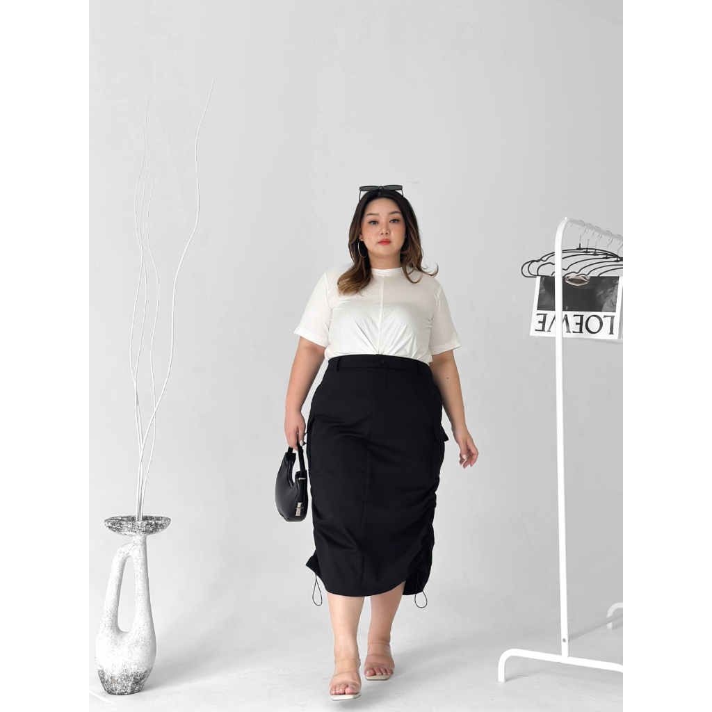 Jual Nini Rok Cargo Jumbo Big Size | Rok Midi plus size cargo Korean ...