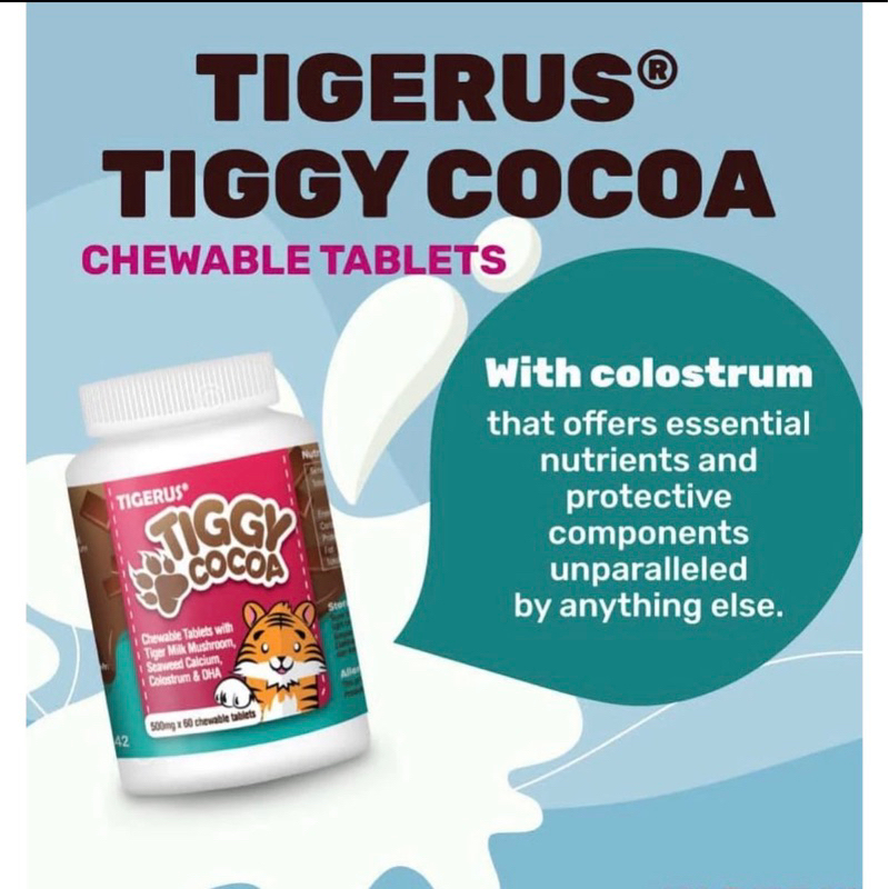 Jual TiGERUS TIGGY COCOA CHEWABLE TABLETS - SUPLEMEN ANAK ANAK (READY ...