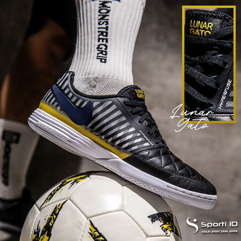 Sepatu Futsal Nike Lunar Gato II IC Black Midnight 580456-009 Original