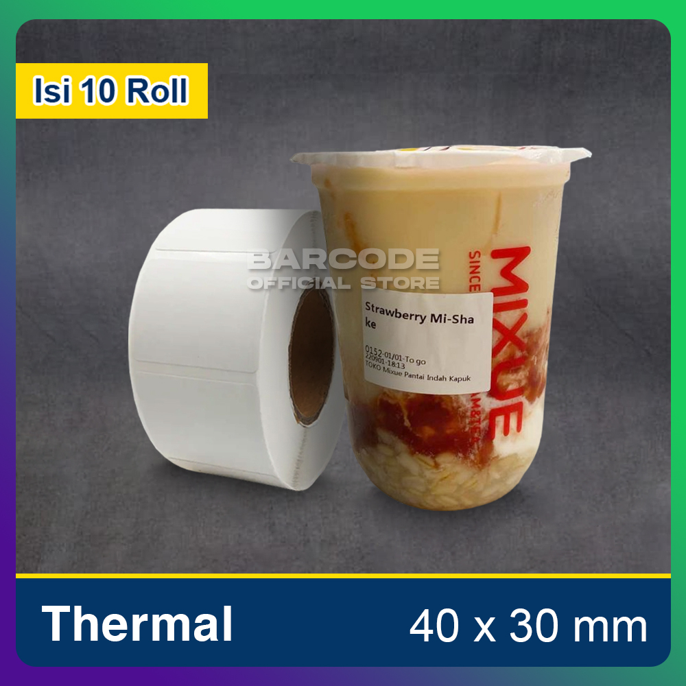 Jual 1 Slop Stiker Label Mixue Thermal 40x30mm 40x30 mm 40 x 30 Sticker ...