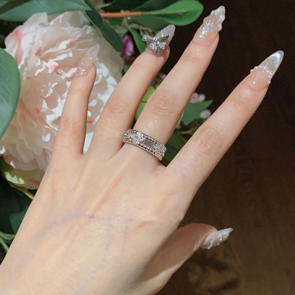 Jual 17k gold Van Cleef & Arpels Narrow version Diamond inlay female male platinum Shopee