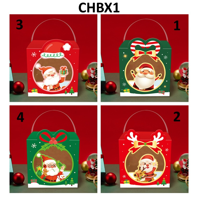 Jual Box Bingkisan Goodie Bag Box Hampers dengan Handle untuk Natal