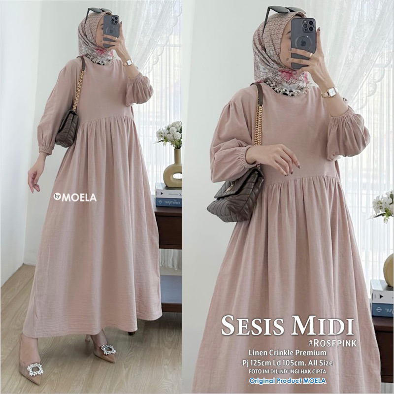 Jual Midi Dress Polos Ori Moela Shopee Indonesia