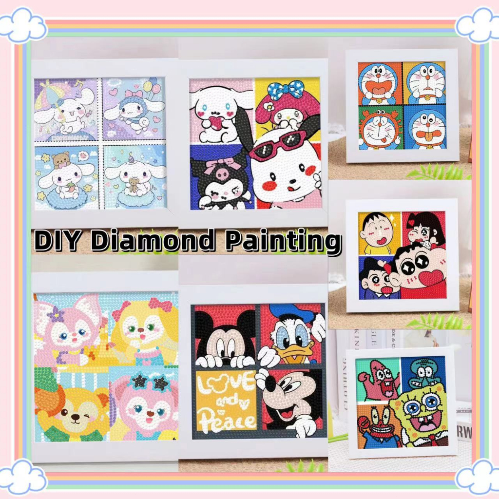 Jual 5D Diamond Painting 1 Set Doraemon/SpongeBob Empat kisi Kit Mainan ...