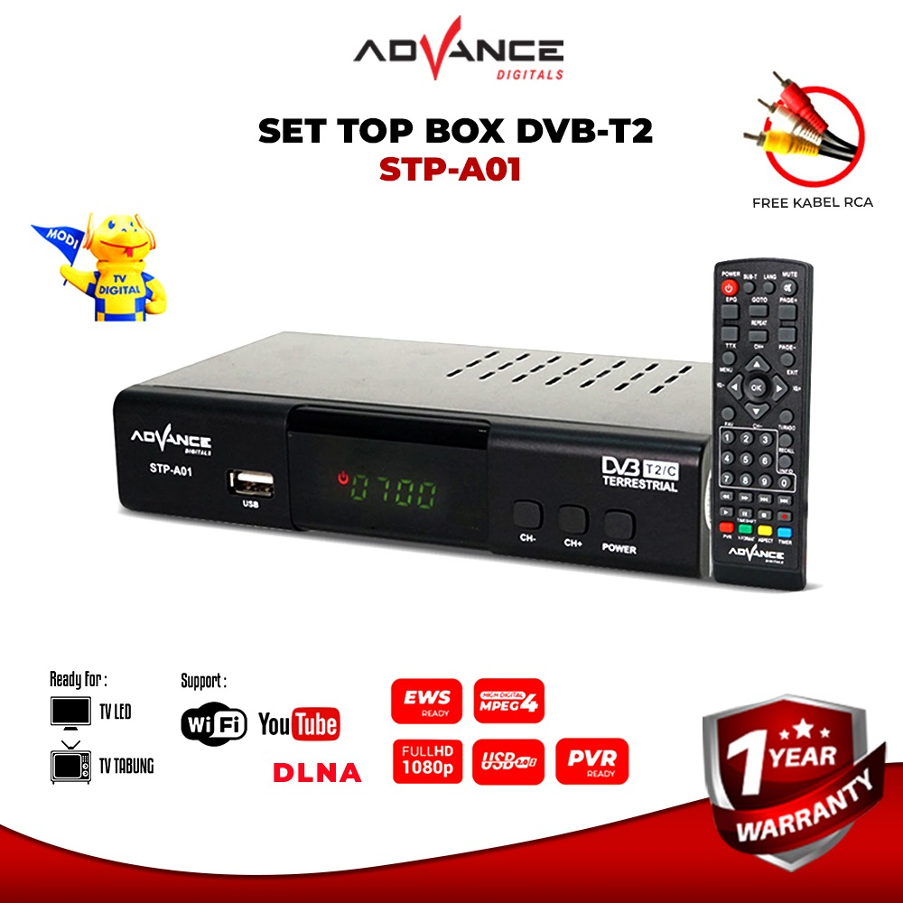 Jual [ READY STOK ] Advance STB Set Top Box TV Digital Receiver