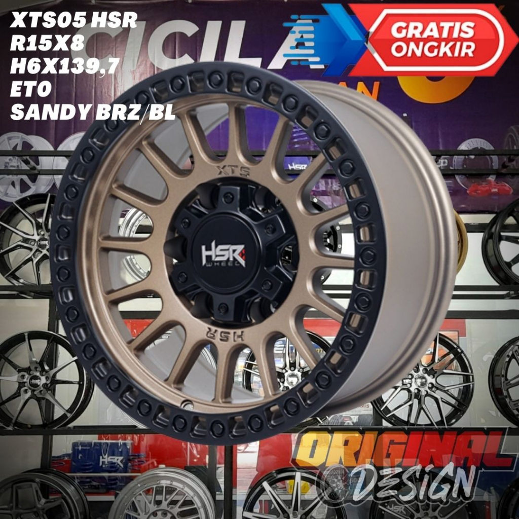 Jual Velg Mobil Ring 15 HSR XTS05 R15 Lobang 6 Pcd 6X139,7 ET0 BRONZE ...