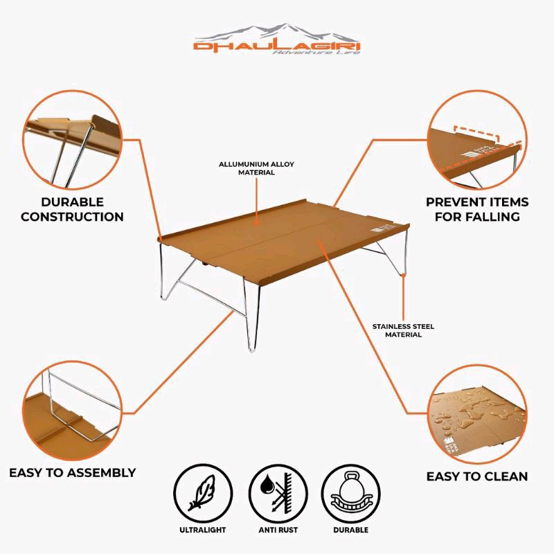 Jual Dhaulagiri Meja Lipat Mini Folding Table Ultralight Shopee