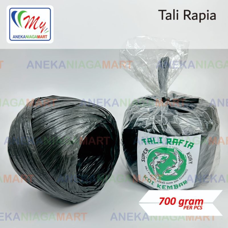 Jual Tali Rafia Hitam Plastik 700 Gram Roll Gulungan Besar Plastik ...
