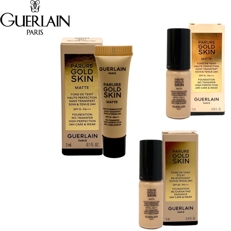 Guerlain Parure Gold Skin Foundation SPF 20 / PA+++ Glow & Matte 3ml & 5ml  - Foundation Travel Size Seri Terbaru