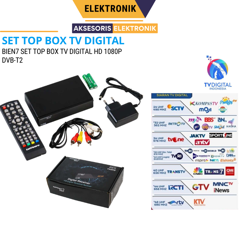 Jual STB TV Digital Set Top Box TV Tabung Dan Digital STB DVB T2 Paket ...