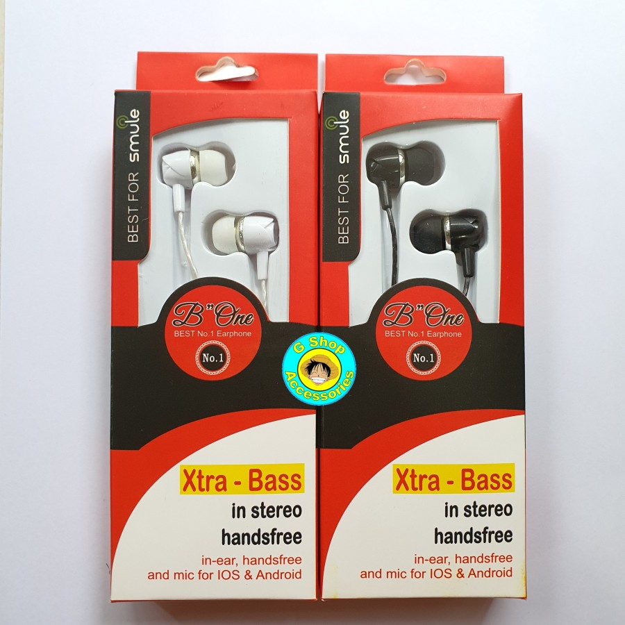 Jual Earphone Handsfree B One Xtra Bass Stereo Handsfree Smule Headset Shopee Indonesia