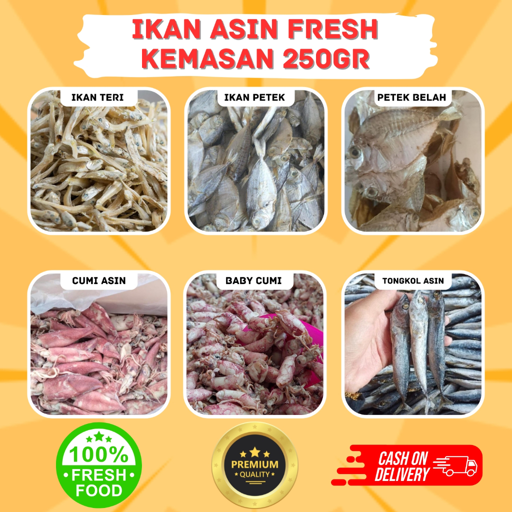 Jual Ikan Asin Baby Cumi Teri Medan Peda Layang Petek Super Gr