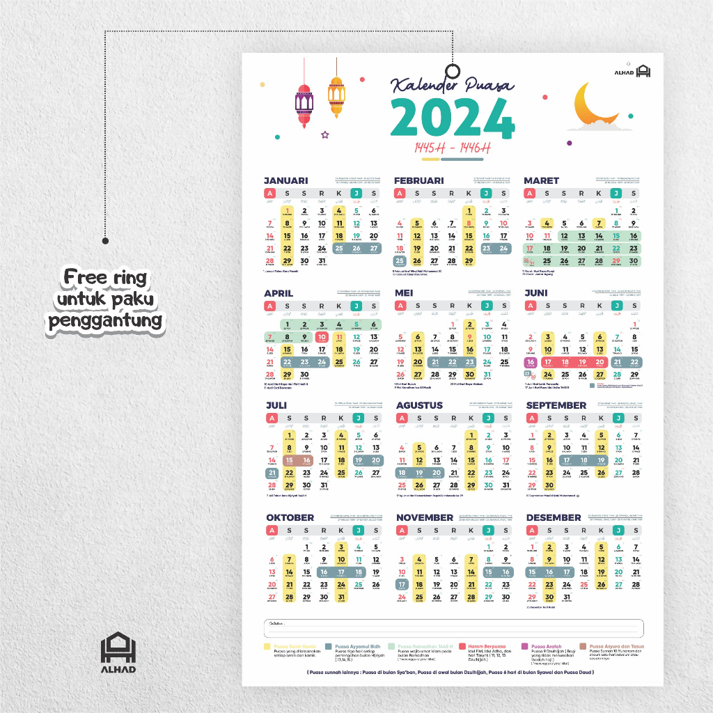 Jual Kalender Puasa 2024 & 2025 I Komplit I Ukuran A3+ I A02 Shopee