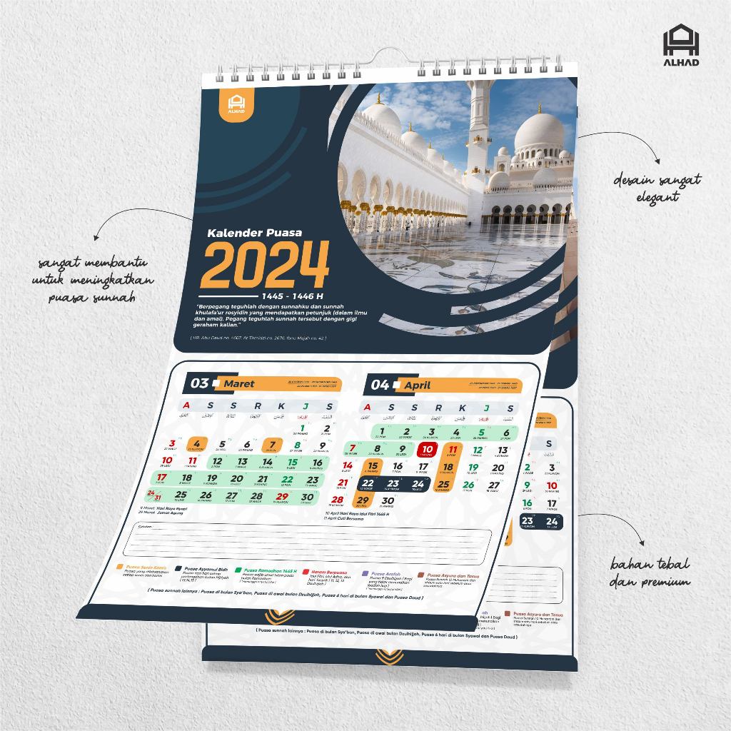 Jual Kalender Puasa 2024 & 2025 I Kalender Dinding I Ukuran 31 x 47 I