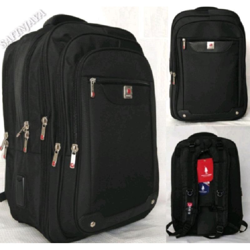 POLO HOMME tas ransel laptop hitam pria men backpack