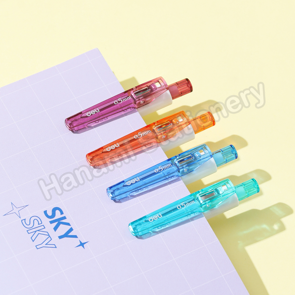 Jual Deli Colorful Gel Pen / Gel Pen 0.5mm Click Type G22 | Shopee ...