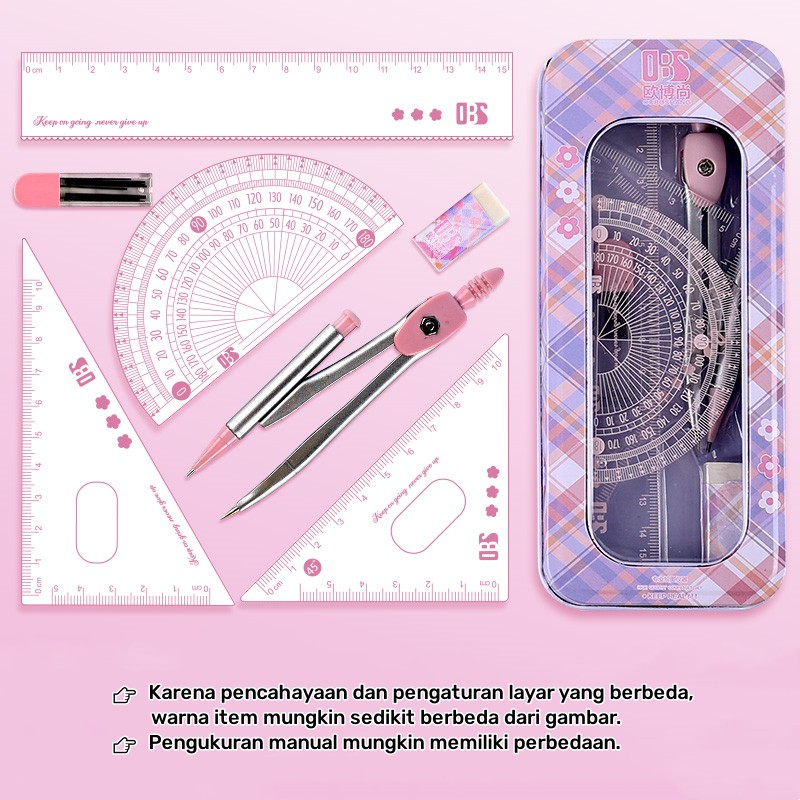 Jual Kompas Set 8in1 Matematika Set Penggaris Set Jangka Set Compass