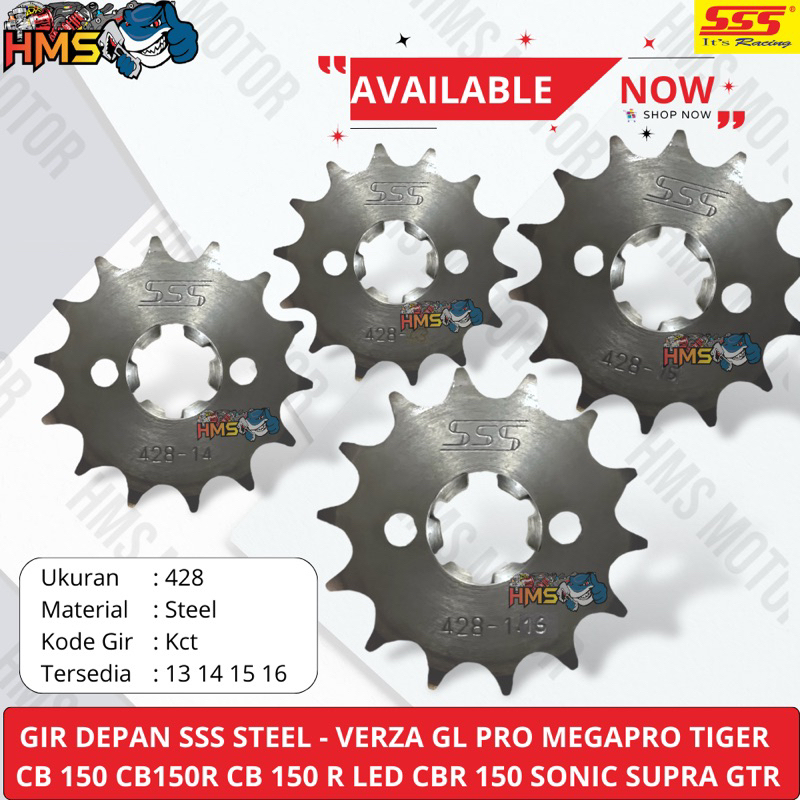 Jual Gir/Gear Depan 428 Sss Cb 150 R, Cbr 150,Megapro New, Tiger, Cb